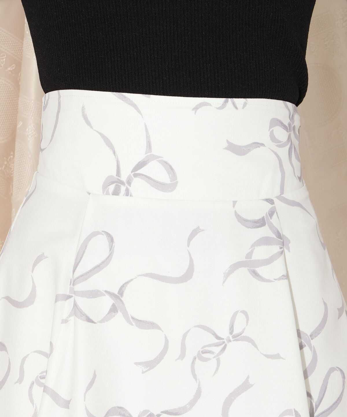 WILLSELECTION「リボンプリントフレアスカート」|フレア|