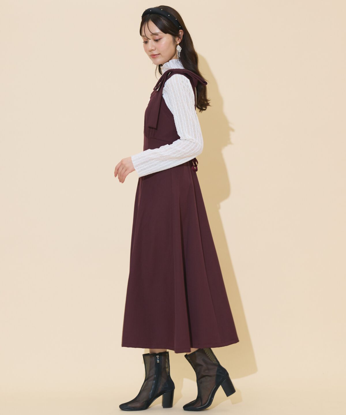 WILLSELECTION「ショルダーリボンフロントZIPワンピース」|ワンピース|