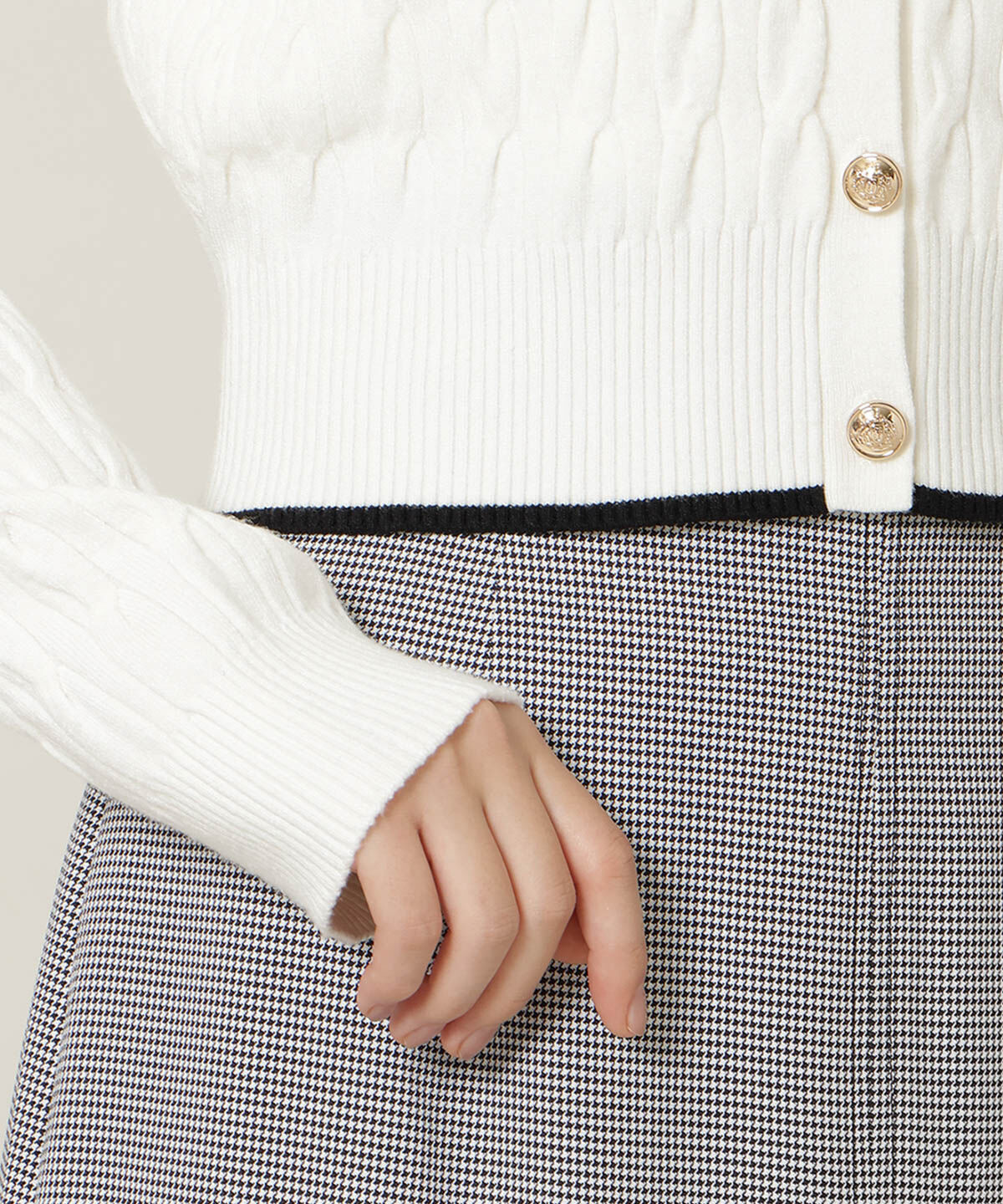 WILLSELECTION「フリルレイヤードケーブルニット」|ニット・セーター|