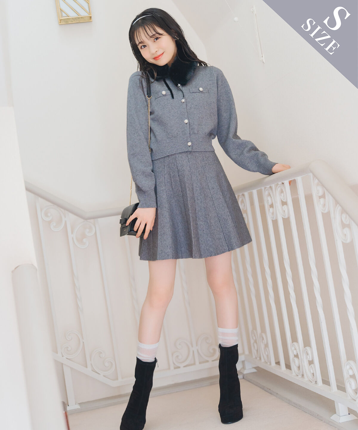 WILLSELECTION「ファーティペット付きニットSETUP」|ワンピース|