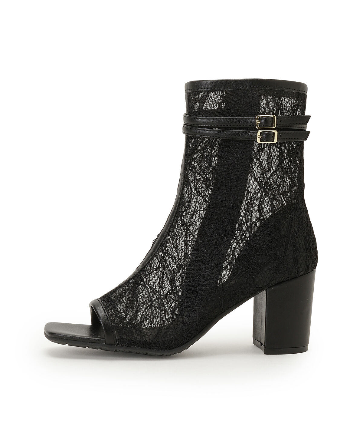 WILLSELECTION「ベルト付きオープントゥレースブーツ」|ショートブーツ|