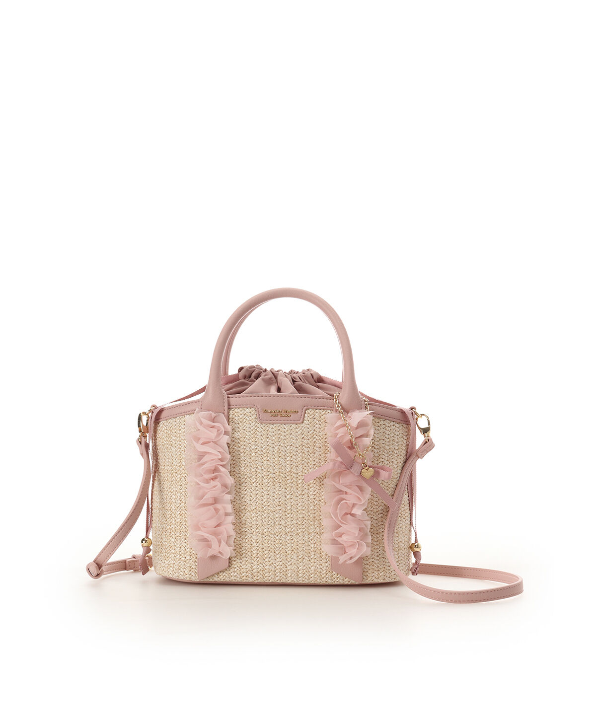 Samantha Thavasa Petit Choice「リボンチャーム付き フリルかごバッグ」|ショルダー・メッセンジャー|ピンク