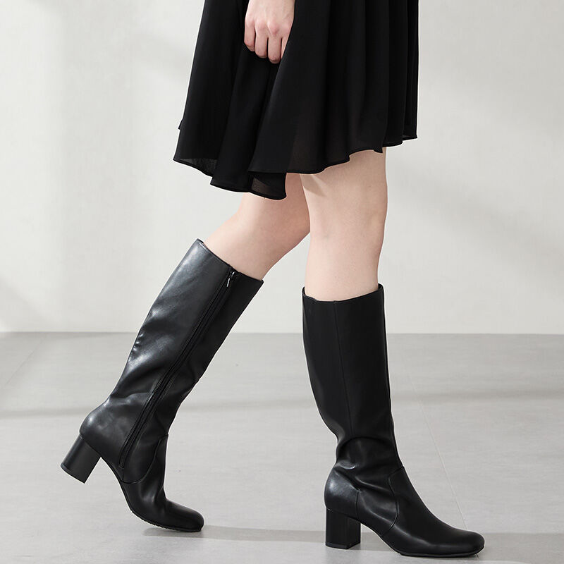 ORiental TRaffic「スクエアトゥチャンキーヒールロングブーツ/51501」|ロングブーツ|