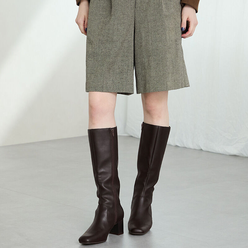 ORiental TRaffic「スクエアトゥチャンキーヒールロングブーツ/51501」|ロングブーツ|