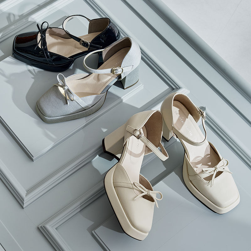 ORiental TRaffic「●2026春夏新作●カット デザイン プラットフォーム パンプス /61116」|パンプス|WHITE