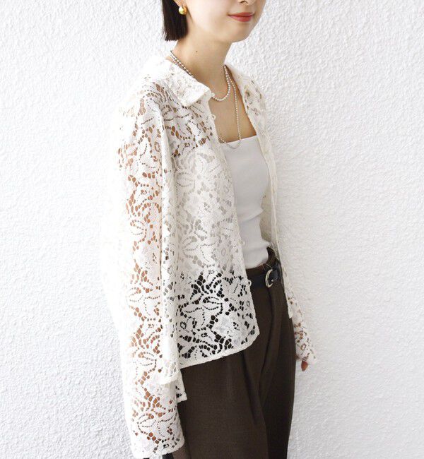 SHIPS for women「〈手洗い可能〉レース シャツ 羽織」|シャツ・ブラウス|