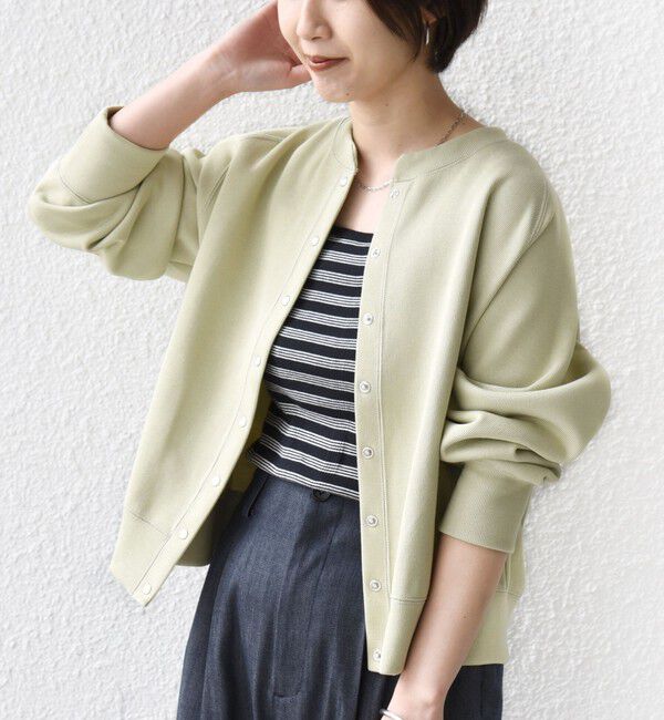 SHIPS for women「〈洗濯機可能〉コットン リブ スナップ ボタン カーディガン」|カーディガン|