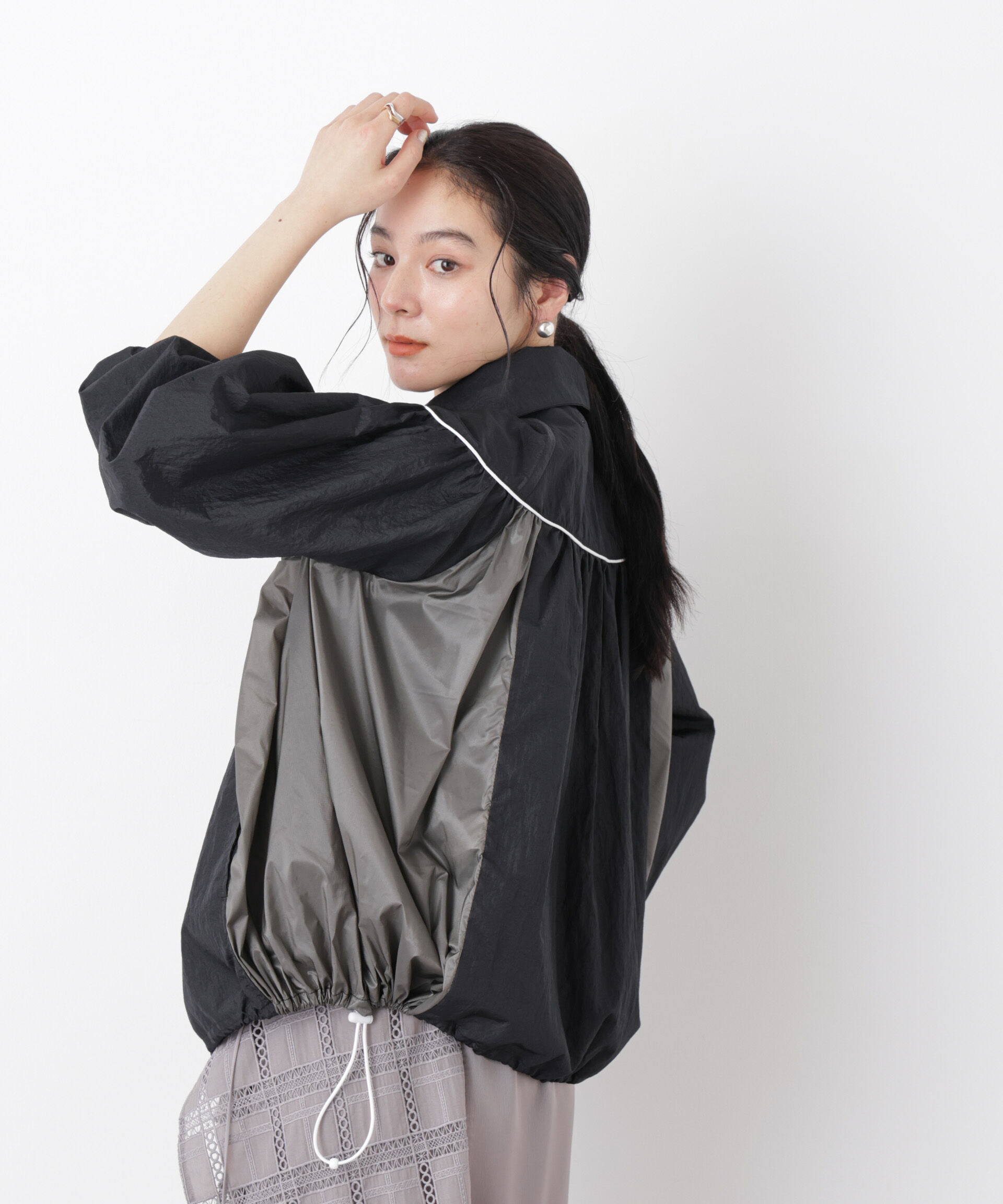 nano･universe「シアーライトギャザーブルゾン」|ブルゾン・スタジャン|