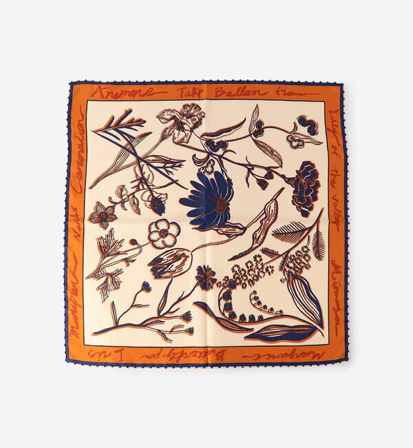  「manipuri | シルクスカーフ フローラ 65&times;65 WOMEN」|バンダナ・スカーフ|