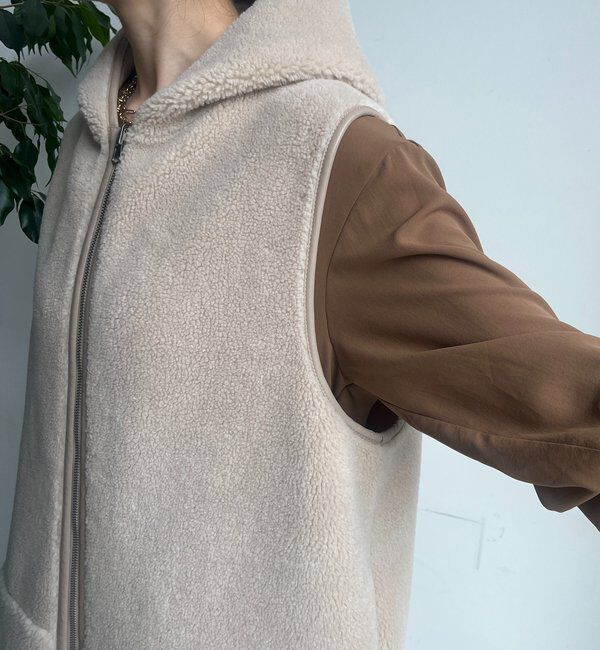  「ボア切替フーディージレ」|ベスト・ジレ|