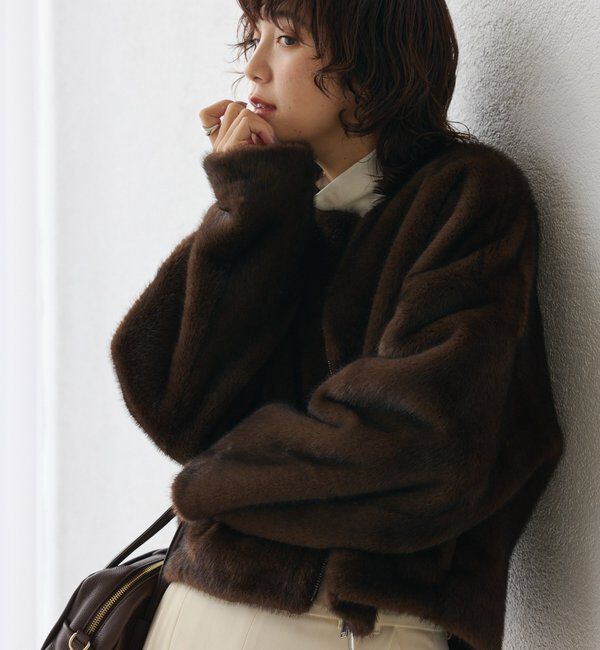  「【シーズンムード高まる】ミンクライクショートコート」|その他|