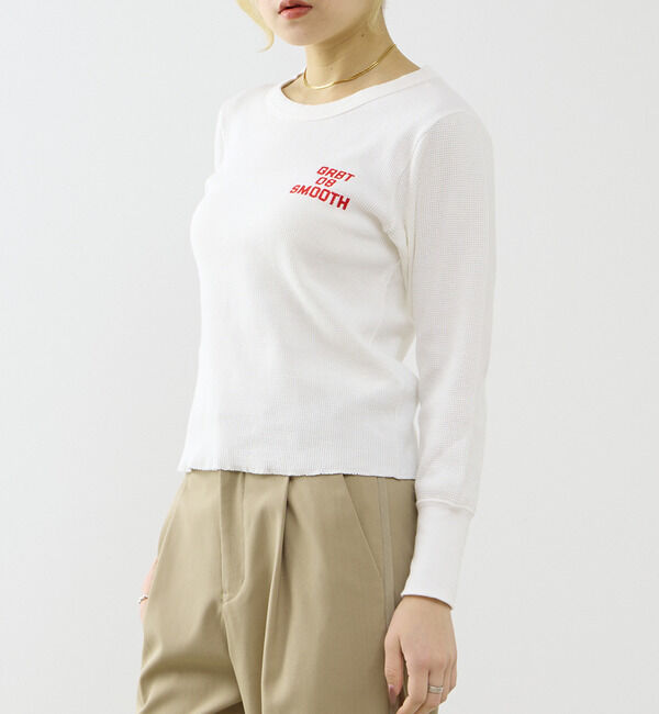 SOFFITTO「【GREEN BUTTER/グリーンバター】Waffle Long Sleeve Tee」|Tシャツ・カットソー|アイボリー