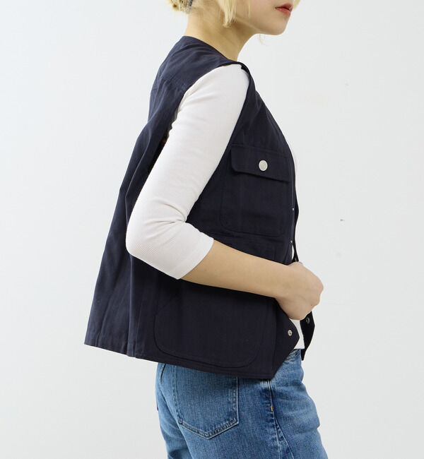 SOFFITTO「【GREEN BUTTER/グリーンバター】Cotton PoketVestnavy」|ベスト・ジレ|