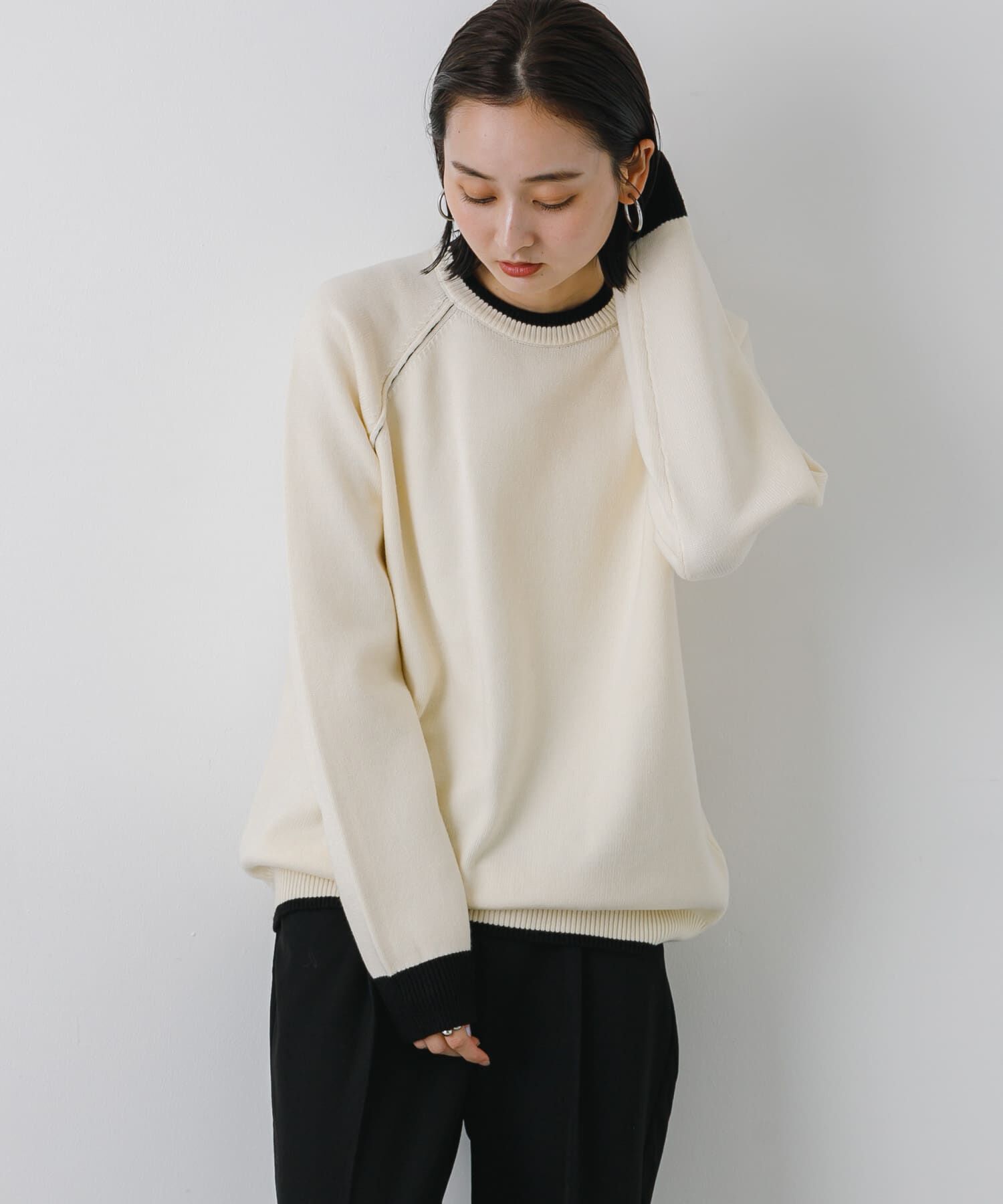 SENSE OF PLACE by URBAN RESEARCH「『ユニセックス』『洗濯可』ストレッチリブハイショクラインニット」|ニット・セーター|