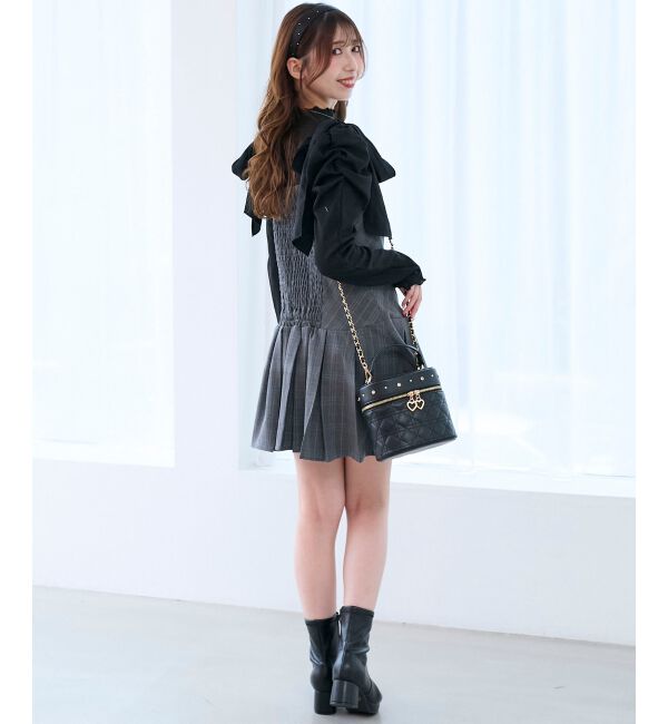  「ショルダーリボンミニワンピース」|ワンピース|