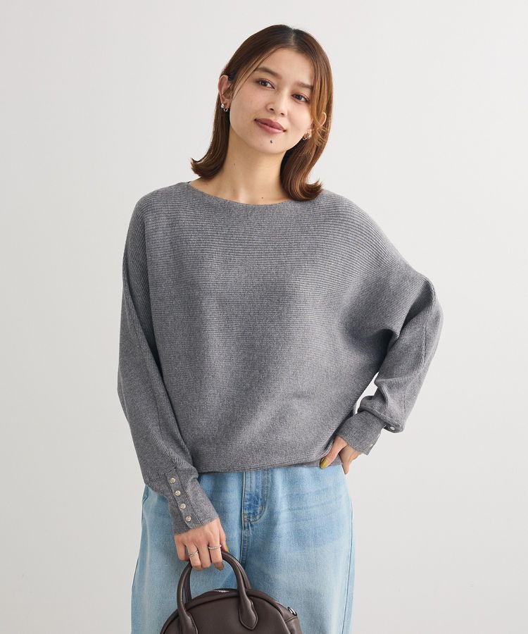 Green Parks「もちやわ袖釦ドルマンニットプルオーバー」|ニット・セーター|