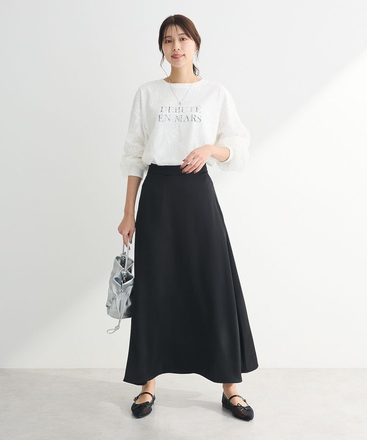 Green Parks「・Petit Fleur サテンフレアスカート」|フレア|