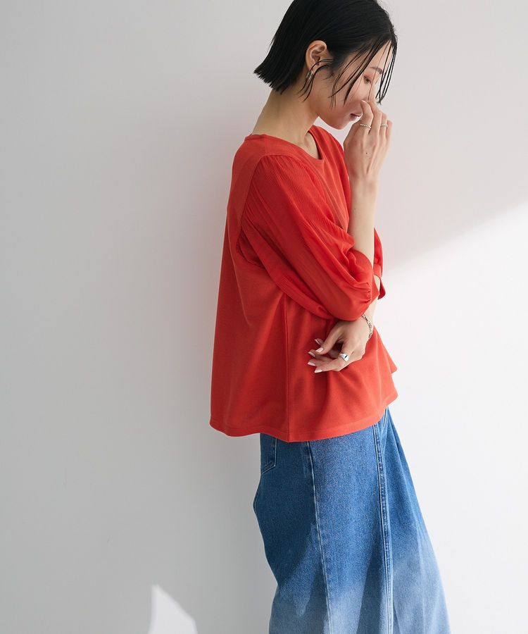 Green Parks「マジョリカスリーブプルオーバー」|Tシャツ・カットソー|Red