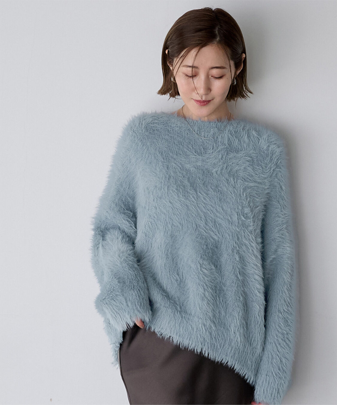 ur's「シャギーオーバーサイズニット」|ニット・セーター|ブルー