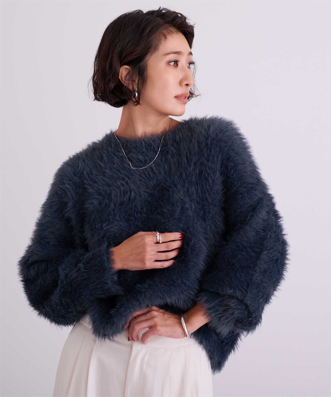 ur's「シャギーオーバーサイズニット」|ニット・セーター|ネイビー