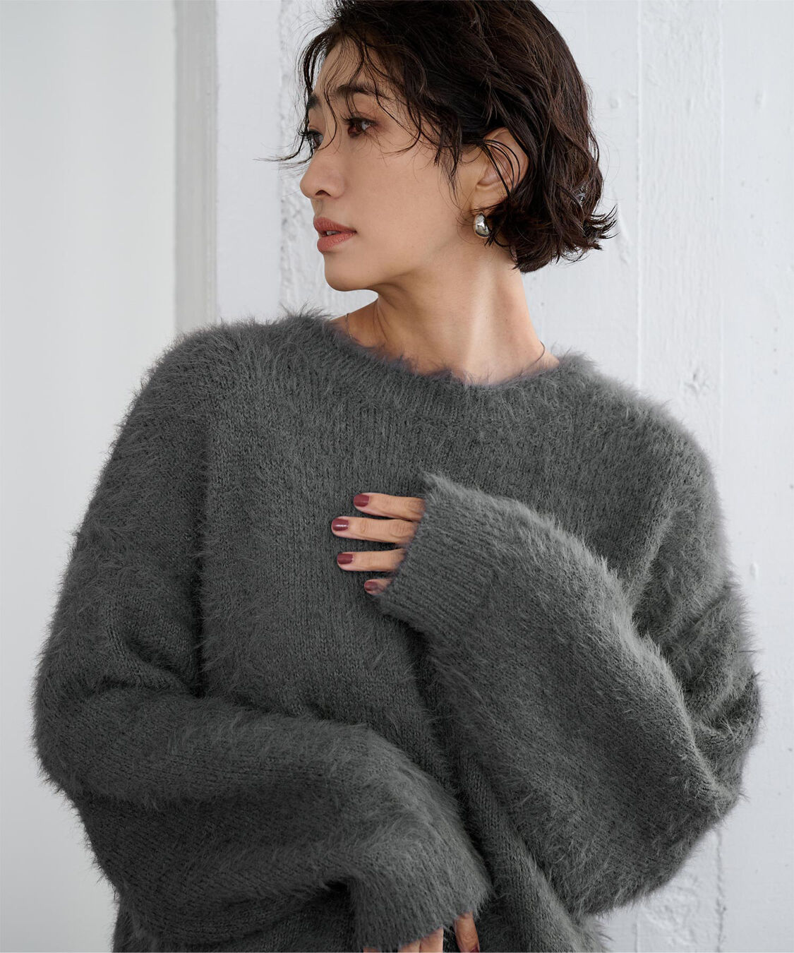 ur's「シャギーオーバーサイズニット」|ニット・セーター|チャコール