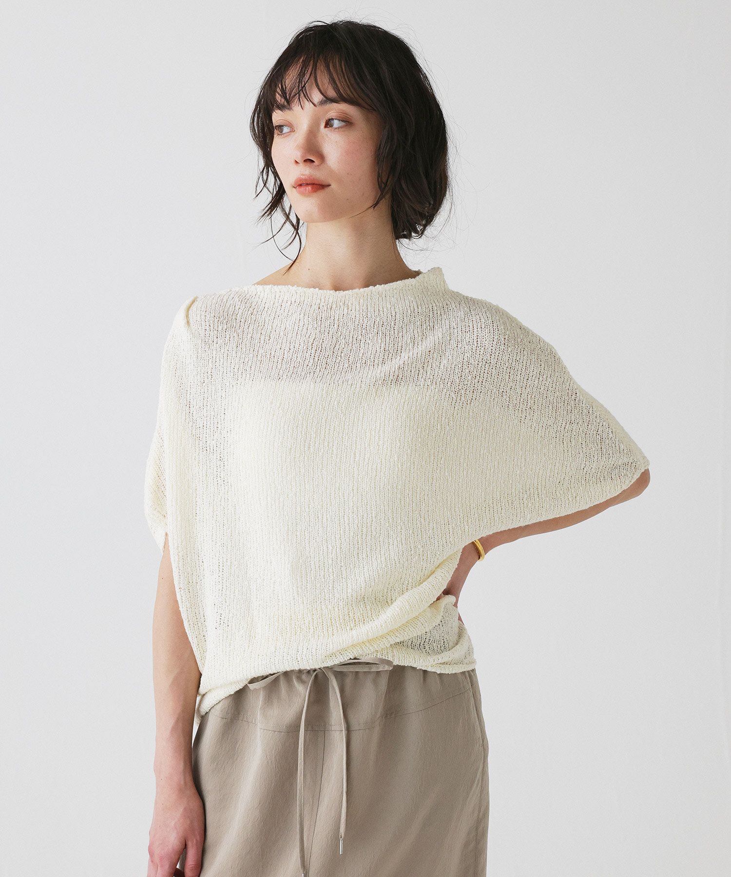 BABYLONE「ニュアンスドレープニット」|ニット・セーター|ｵﾌﾎﾜｲﾄ