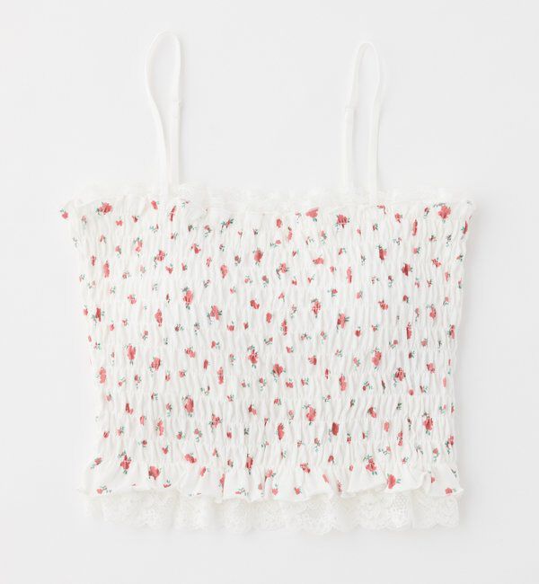  「カップ付きレースシャーリングキャミソール」|プルオーバー|