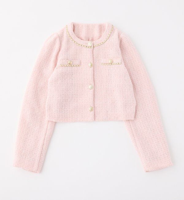  「ツイードジャケット」|ダウンベスト・ベスト|ピンク