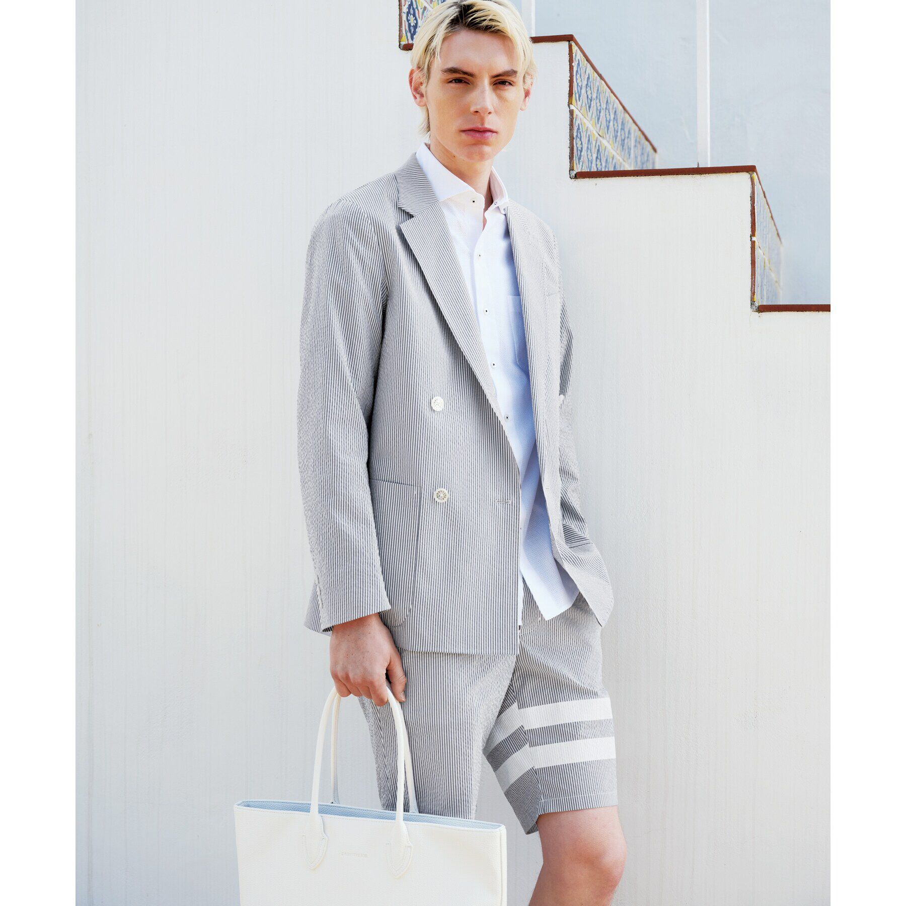 DRESSTERIOR「【セットアップ可/吸湿速乾/Safari5月号掲載】COOLMAX シアサッカー サマージャケット」|テーラードジャケット|