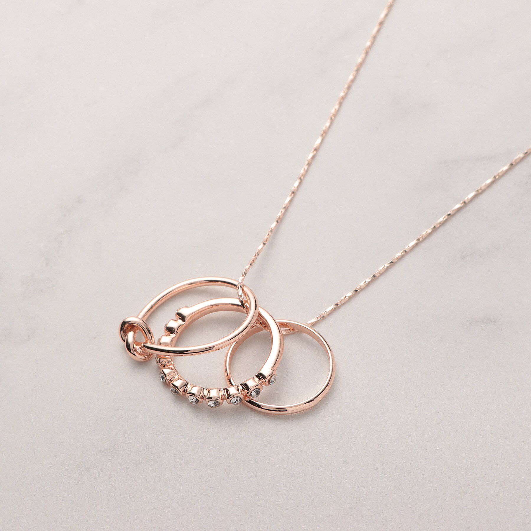 grove「3リングアジャスタブルネックレス」|ネックレス|ピンクゴールド(00