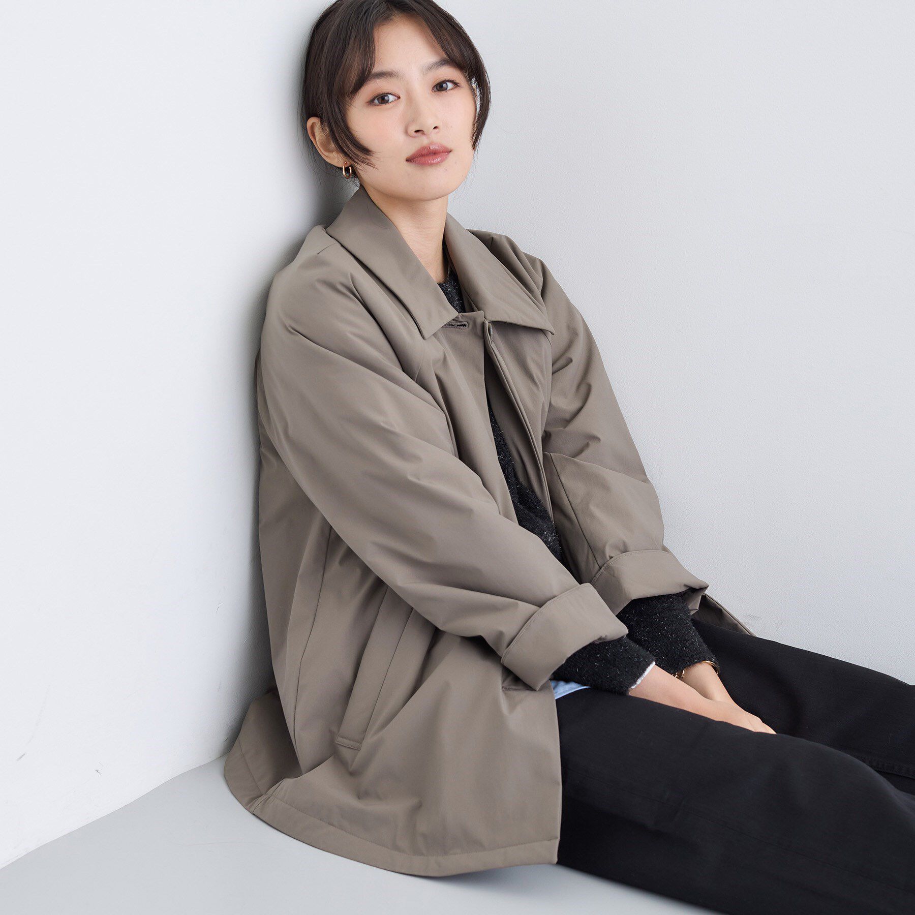 INDIVI「【超軽量／蓄熱】ライトパフステンカラーコート」|ダウン|