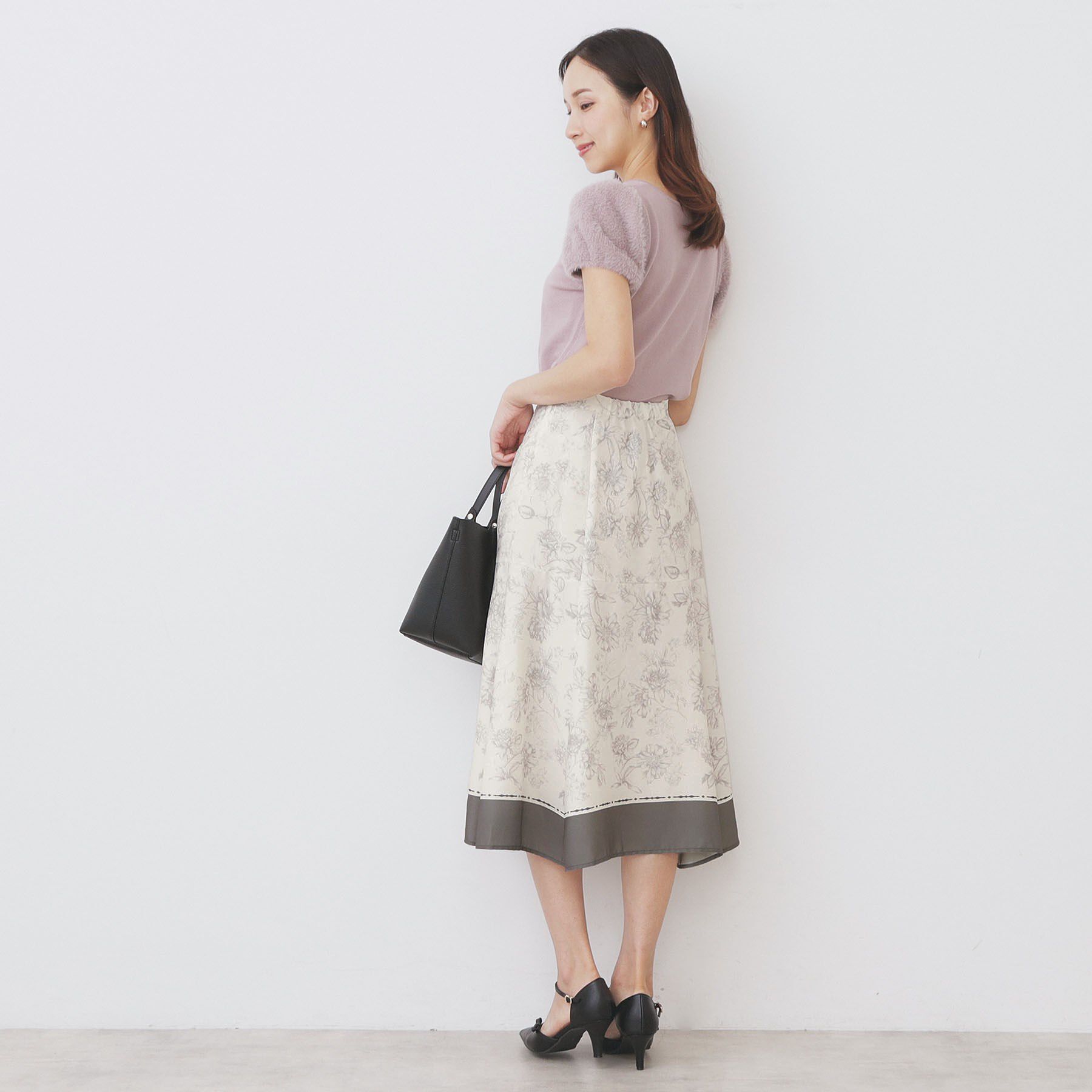 index「パネルフラワープリントフレアスカート【洗濯機洗い可/イージーアイロン】」|スカート|