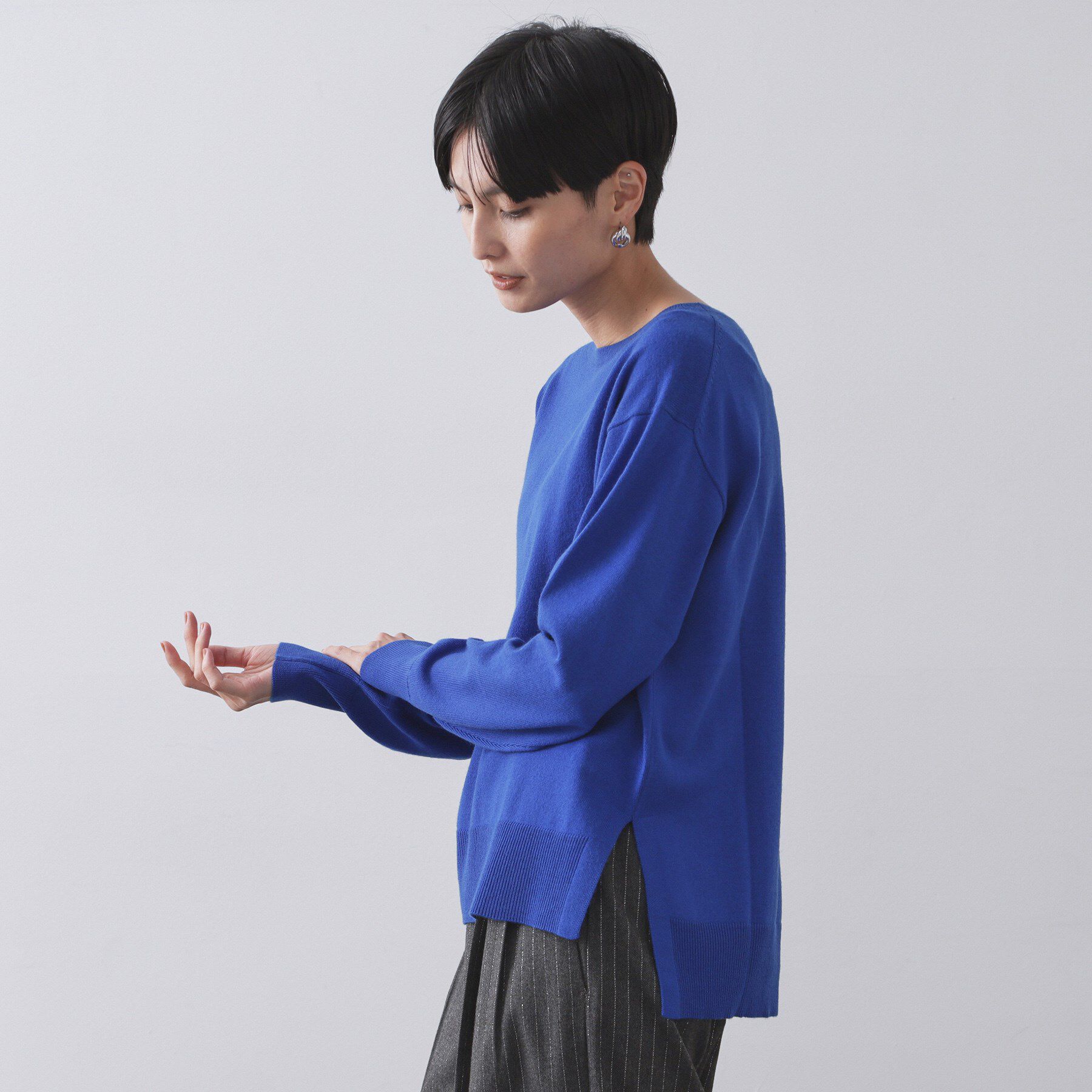 OPAQUE.CLIP「ボートネックニット/エクストラファインメリノウール【THEシリーズ/洗濯機OK】」|ニット・セーター|