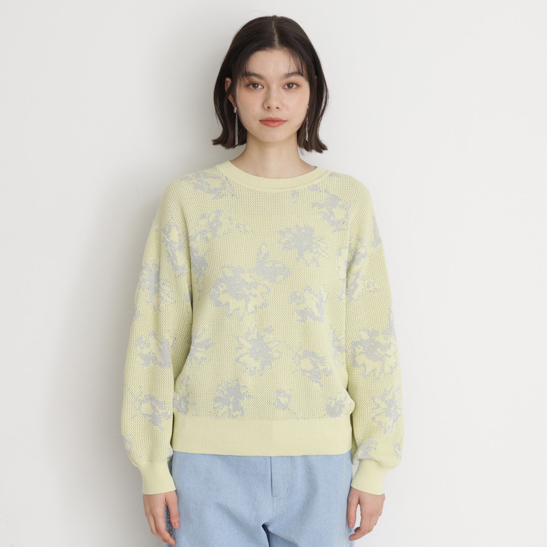 THE SHOP TK「花柄ジャカードニット【洗濯機OK】」|ニット・セーター|