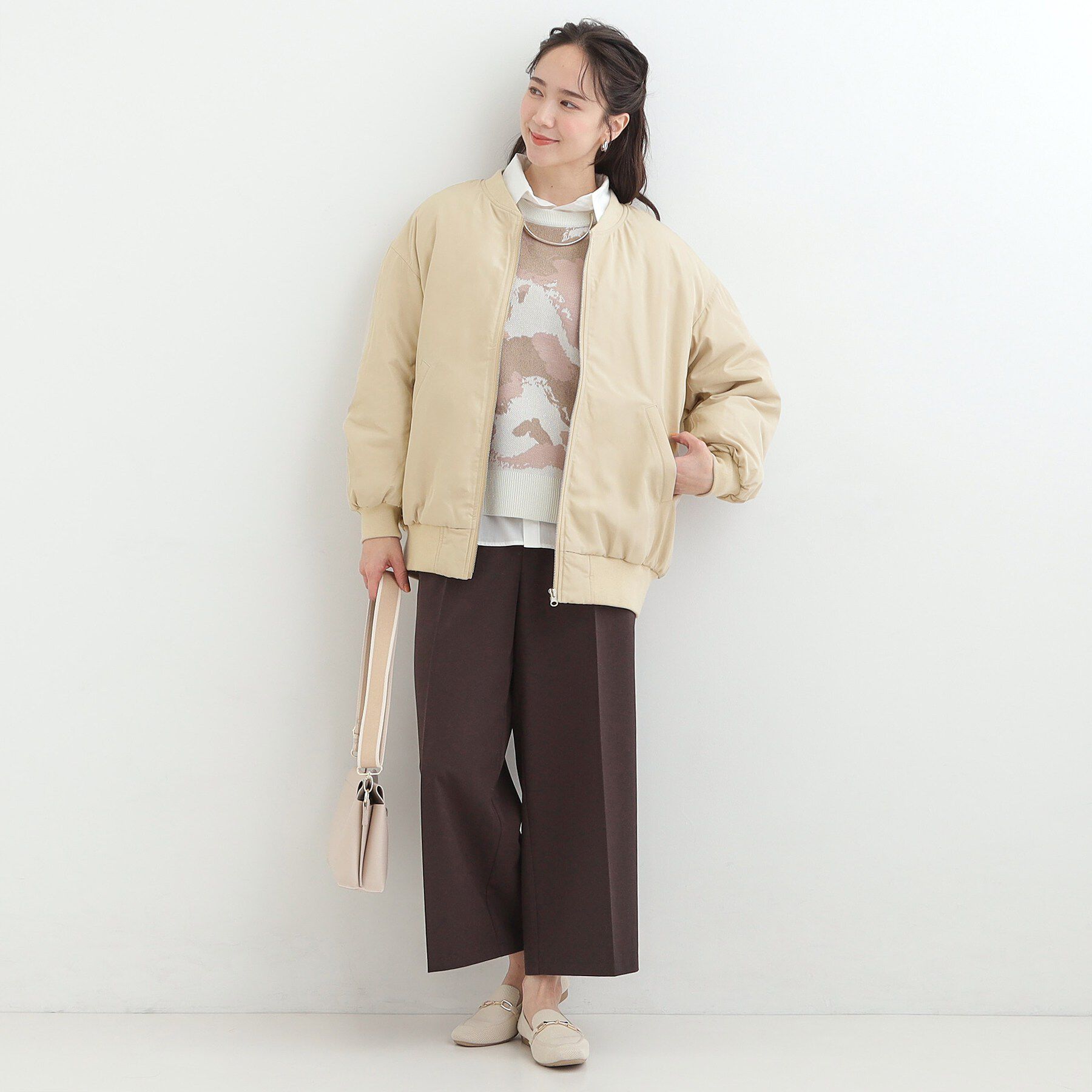 SHOO･LA･RUE「【S-LL】大人も取り入れやすい BIGシルエット MA－1ブルゾン」|ブルゾン・スタジャン|