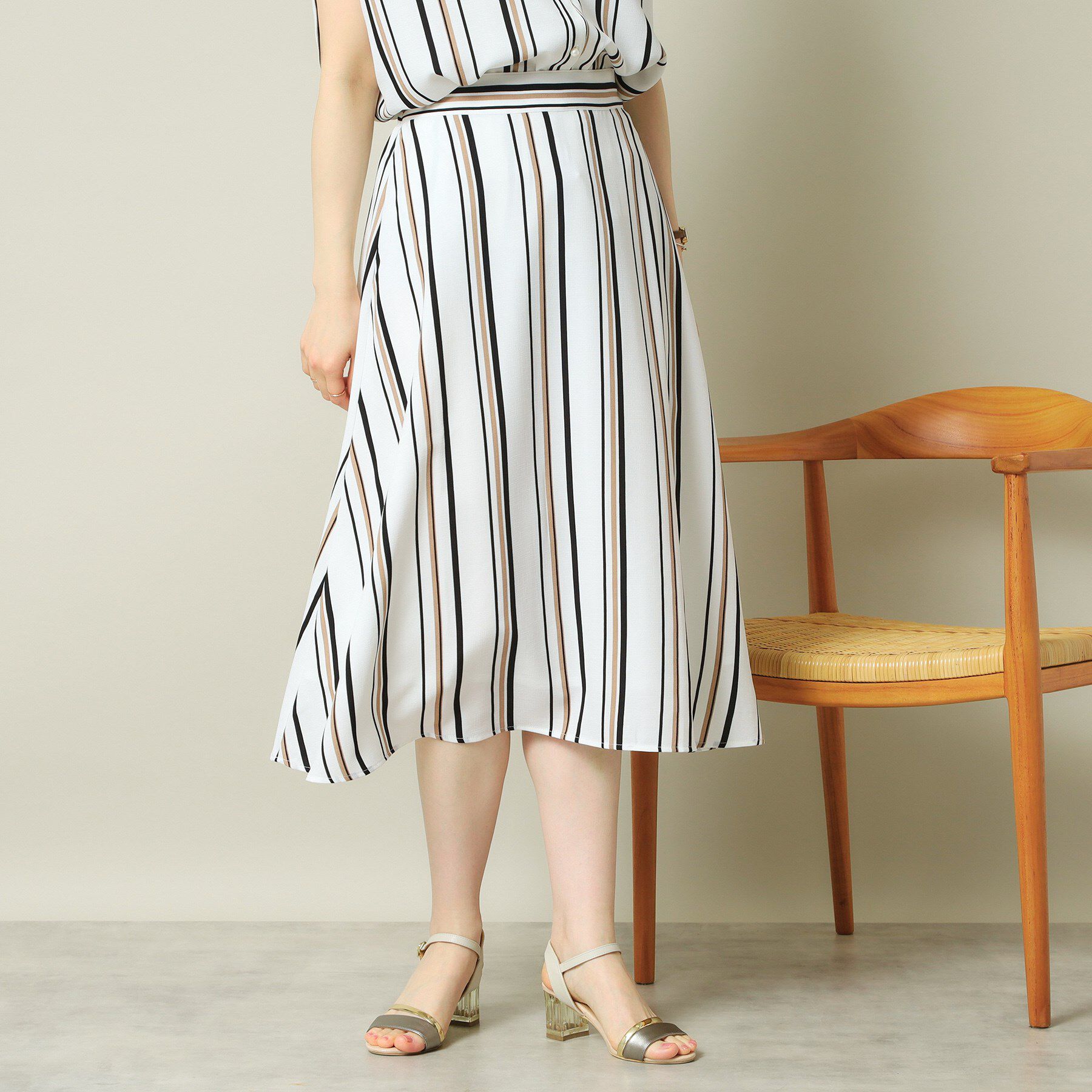 ITS&rsquo;DEMO「【UVケア／吸水速乾／洗濯機OK】麻調合繊スカート＜ラク服シリーズ＞」|スカート|オフホワイト(303