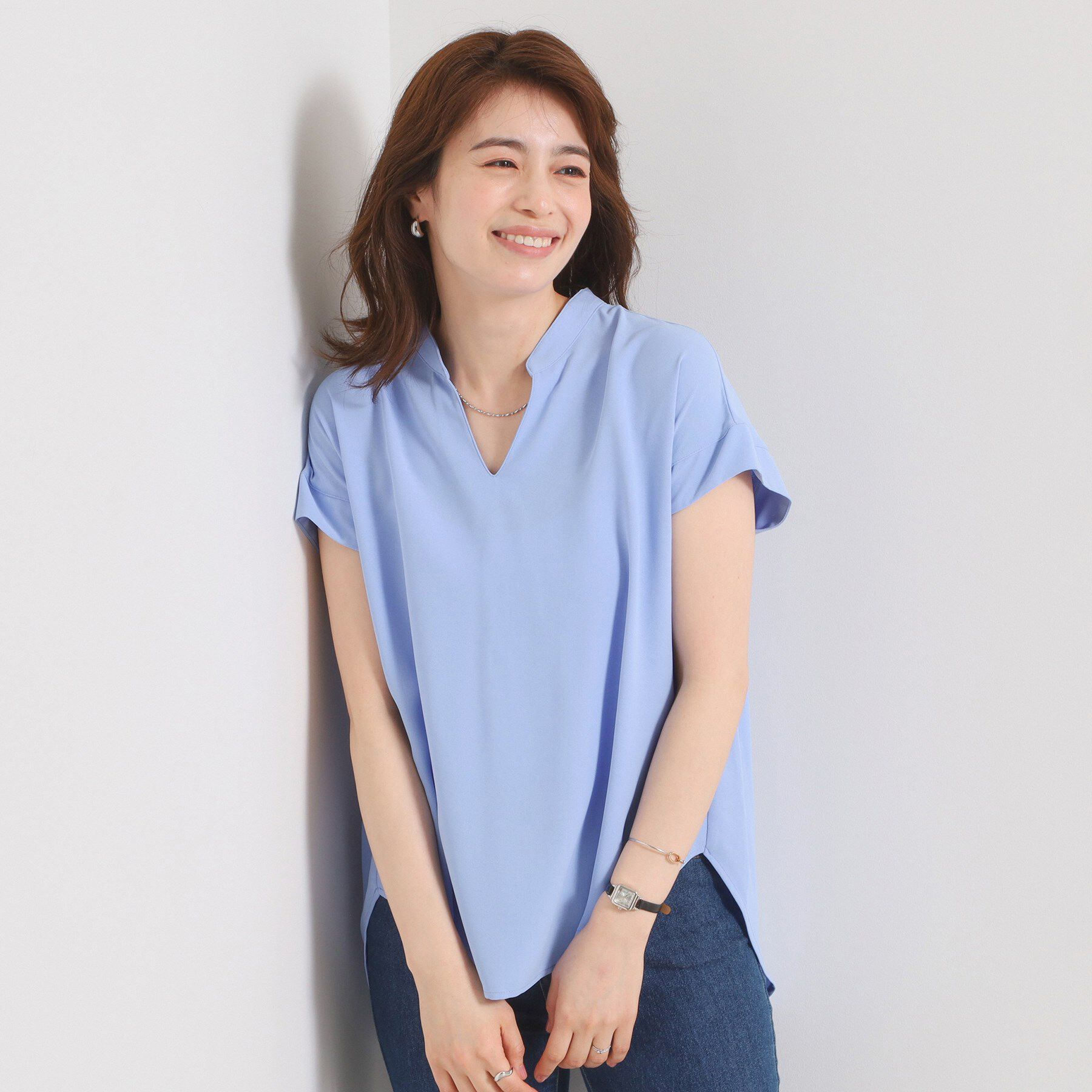 ITS&rsquo;DEMO「【接触冷感／手洗い可】バックギャザーブラウス」|シャツ・ブラウス|