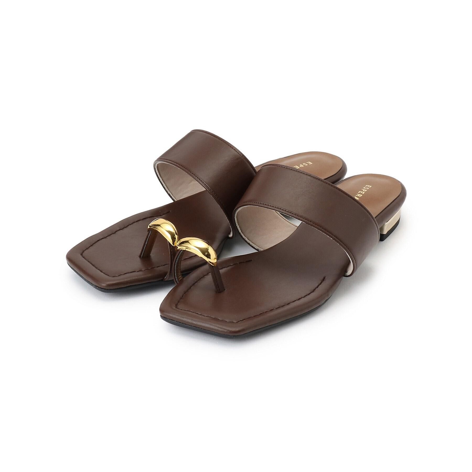 ESPERANZA「ゴールドリングトングフラットサンダル」|サンダル|