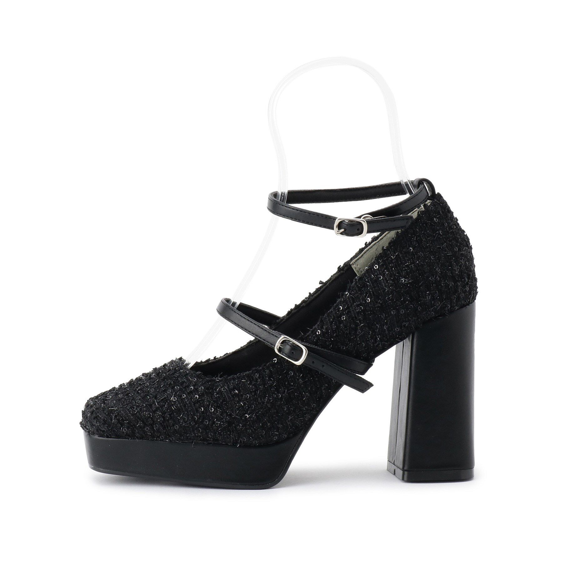 ESPERANZA「スクエアトゥダブルストラップ厚底パンプス」|パンプス|