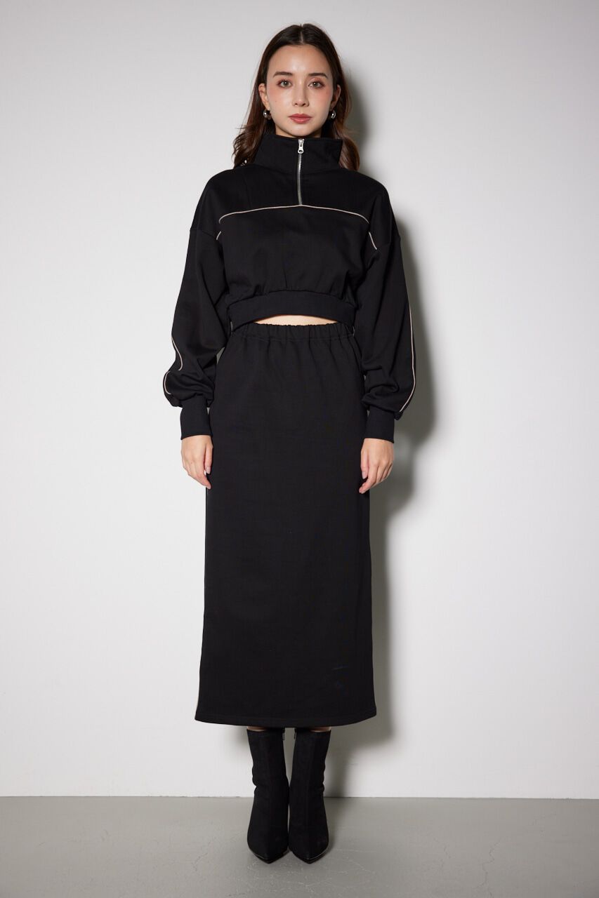 rienda「ハーフジップトラックスウェットタイトワンピース」|ワンピース|