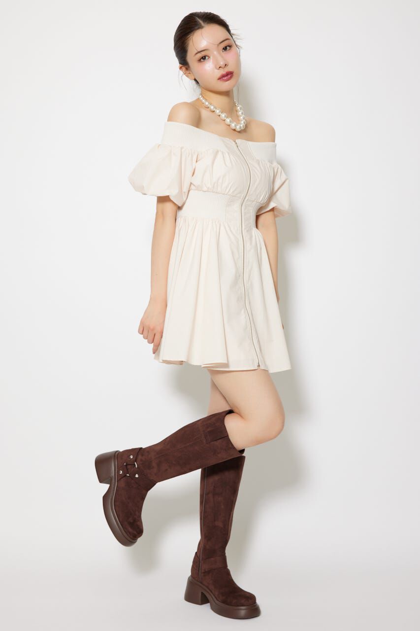 rienda「MA-1オフショルミニフレアワンピース」|ワンピース|