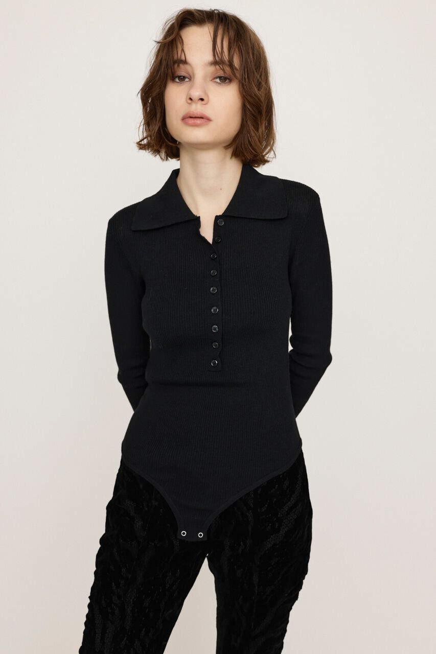 SLY「COLLARED BODYSUIT」|ニット・セーター|BLK