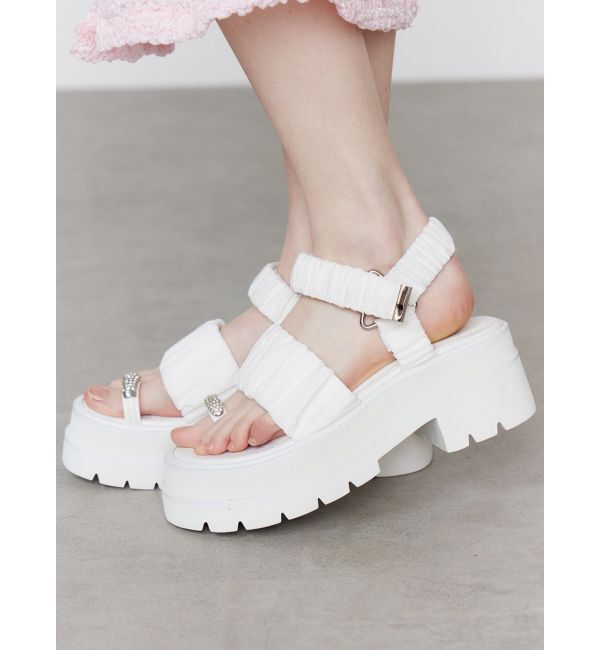 CALNAMUR「BIJOU RING GYATHER SPORTS SANDALS/ビジューリングギャザースポーツサンダル」|その他|