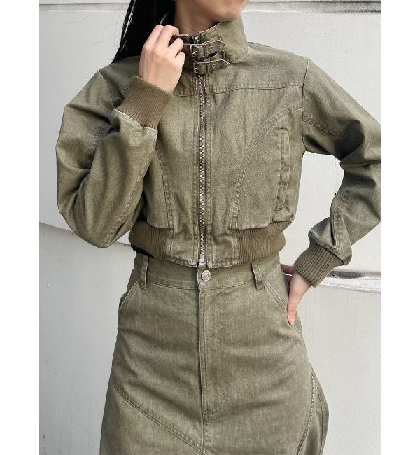 MURUA「ウォッシュスタンドネックショートブルゾン【セット販売対象】」|ブルゾン・スタジャン|