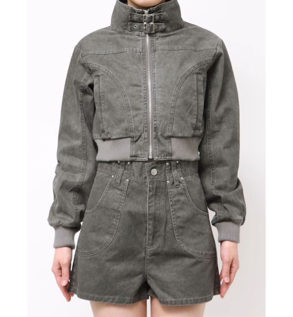 MURUA「ウォッシュスタンドネックショートブルゾン【セット販売対象】」|ブルゾン・スタジャン|