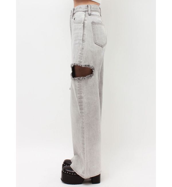 EVRIS「カットアウトワイドデニムパンツ【セットアップ着用可能】」|デニム|