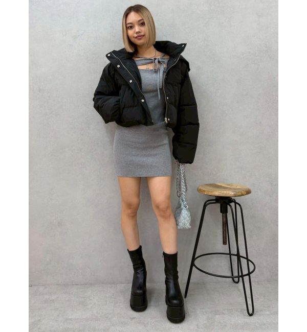 EVRIS「カットアウトニットミニワンピース」|ワンピース|