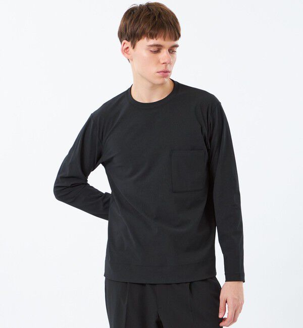 MACKINTOSH PHILOSOPHY「ブリテック クルーネックロンT ドライフラットストレッチクロス」|Tシャツ・カットソー|ブラック