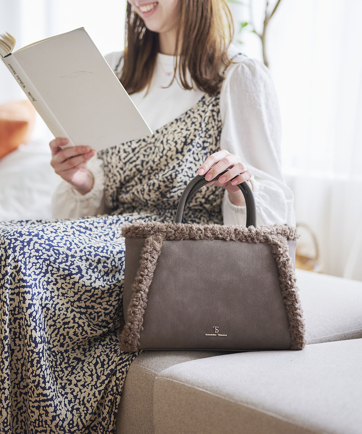 Samantha Thavasa「スウェード調ボアハンドバッグ」|ハンドバッグ|