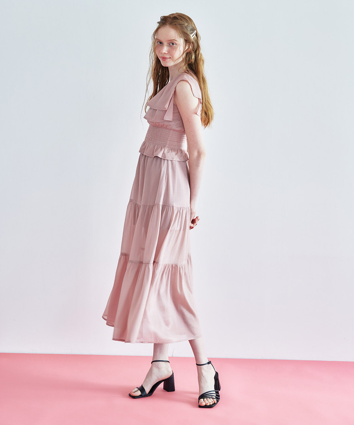 REDYAZEL「シャイニー楊柳フリルブラウス」|シャツ・ブラウス|